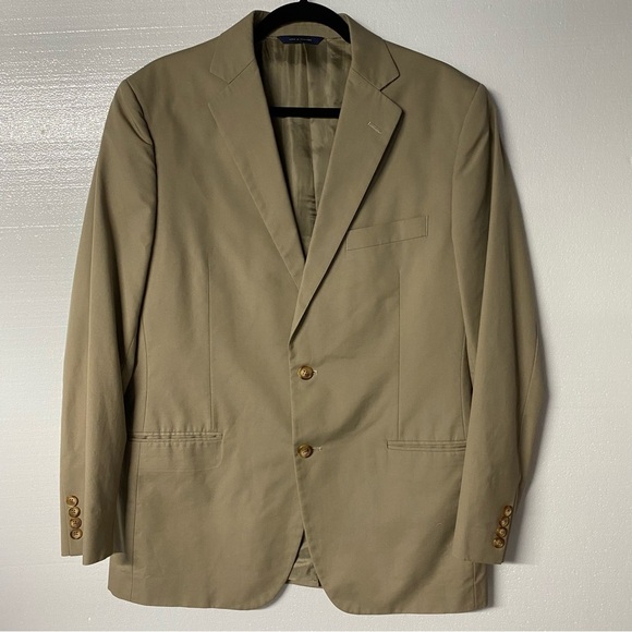 Brooks Brothers Blazer 41R 35W Beige Sports Coat 2 Button COOLMAX Cotton Blend - Picture 1 of 9